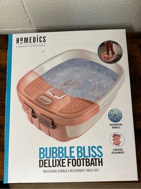Homedics Bubble Bliss Deluxe Footbath in Pink and White